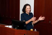 Dr. Katrina Armstrong delivering the keynote address during the ASPIRE end-of-year celebration.